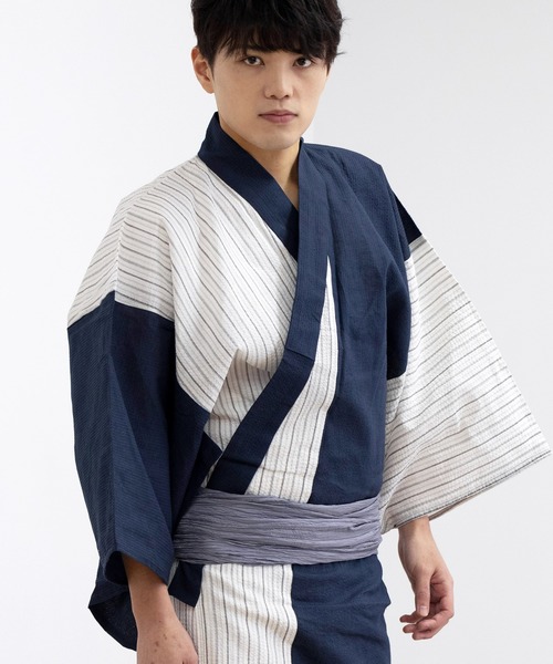 KYOETSU（キョウエツ）の「メンズしわ兵児帯（和装小物・メンズ・ブラック/ネイビー/グレー/レッド/ブルー/グリーン・フリー）」の11枚目の写真