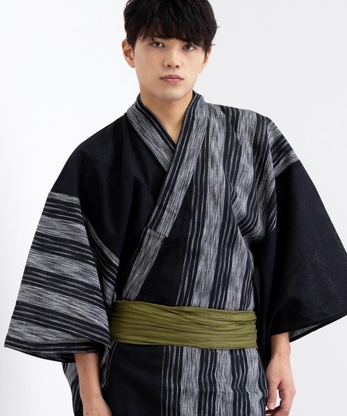 KYOETSU（キョウエツ）の「メンズしわ兵児帯（和装小物・メンズ・ブラック/ネイビー/グレー/レッド/ブルー/グリーン・フリー）」の15枚目の写真