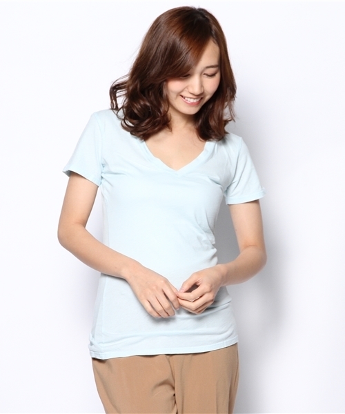 DouDou（ドゥドゥ）の「【GROCERIES】TシャツWVN（Tシャツ/カットソー・レディース・グリーン/レッド/ホワイト/ラベンダー/チャコールグレー/イエロー・FREE）」の6枚目の写真