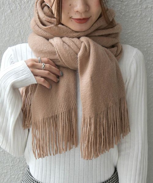 Khaju（カージュ）の「Khaju:ソリッドソフトストール◇（ストール/ショール・レディース・ブラウン/ベージュ/ナチュラル/ミント/ピンク・ONE SIZE）」の2枚目の写真