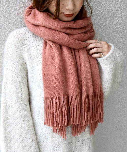 Khaju（カージュ）の「Khaju:ソリッドソフトストール◇（ストール/ショール・レディース・ブラウン/ベージュ/ナチュラル/ミント/ピンク・ONE SIZE）」の5枚目の写真