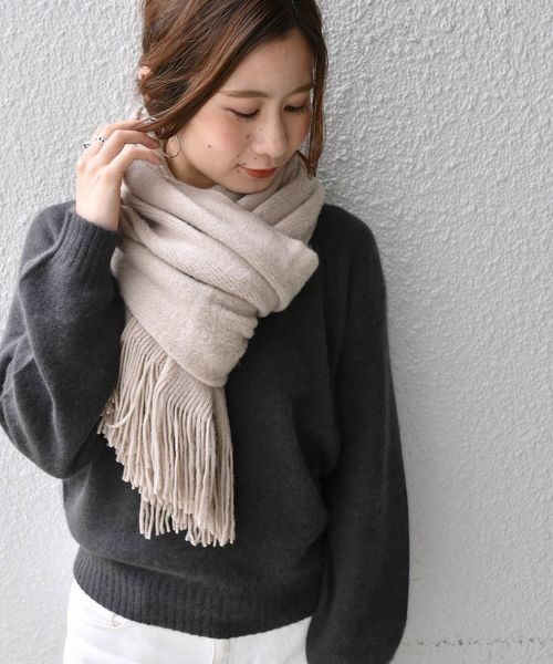 Khaju（カージュ）の「Khaju:ソリッドソフトストール◇（ストール/ショール・レディース・ブラウン/ベージュ/ナチュラル/ミント/ピンク・ONE SIZE）」の9枚目の写真