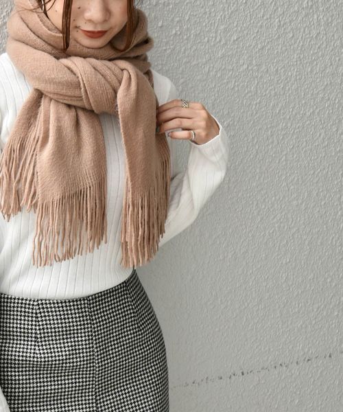 Khaju（カージュ）の「Khaju:ソリッドソフトストール◇（ストール/ショール・レディース・ブラウン/ベージュ/ナチュラル/ミント/ピンク・ONE SIZE）」の18枚目の写真