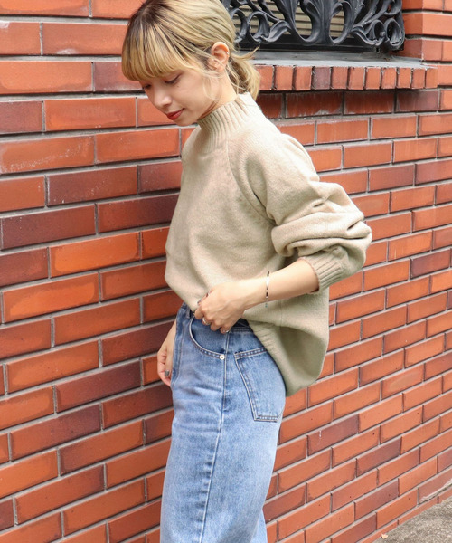 tiptop(ティップトップ)の「もちもちラグランハイネックニット(ニット/セーター・レディース・ベージュ/パープル/サックスブルー/アイボリー/グレイッシュベージュ/ブラック/モカ/ブルー/グリーン/ダークブルー/グリーン系その他/ライトブルー・FREE)」の18枚目の写真