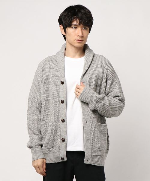 CRAFT STANDARD BOUTIQUE（クラフトスタンダードブティック）の「ショールカラーニットカーディガン●＊（カーディガン/ボレロ・メンズ・グレー系その他2/ネイビー/グレー系その他・L/LL/M）」の4枚目の写真