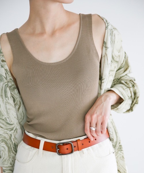 select MOCA（セレクトモカ）の「ラウンドリブタンクトップ（タンクトップ・レディース・レッドパープル/サックスブルー/アイボリー/ネイビー/ブラウン・FREE）」の18枚目の写真