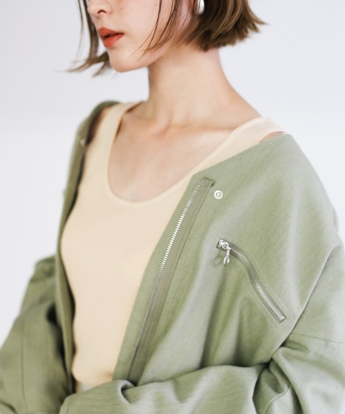 select MOCA（セレクトモカ）の「ラウンドリブタンクトップ（タンクトップ・レディース・レッドパープル/サックスブルー/アイボリー/ネイビー/ブラウン・FREE）」の21枚目の写真