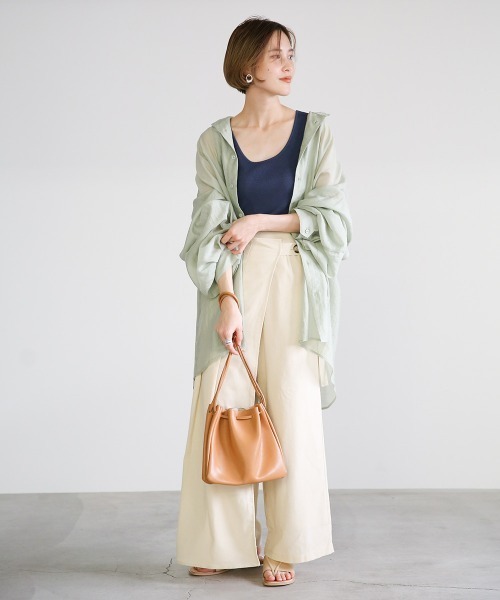 select MOCA（セレクトモカ）の「ラウンドリブタンクトップ（タンクトップ・レディース・レッドパープル/サックスブルー/アイボリー/ネイビー/ブラウン・FREE）」の8枚目の写真