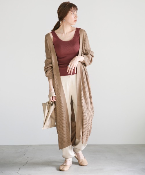 select MOCA（セレクトモカ）の「ラウンドリブタンクトップ（タンクトップ・レディース・レッドパープル/サックスブルー/アイボリー/ネイビー/ブラウン・FREE）」の9枚目の写真