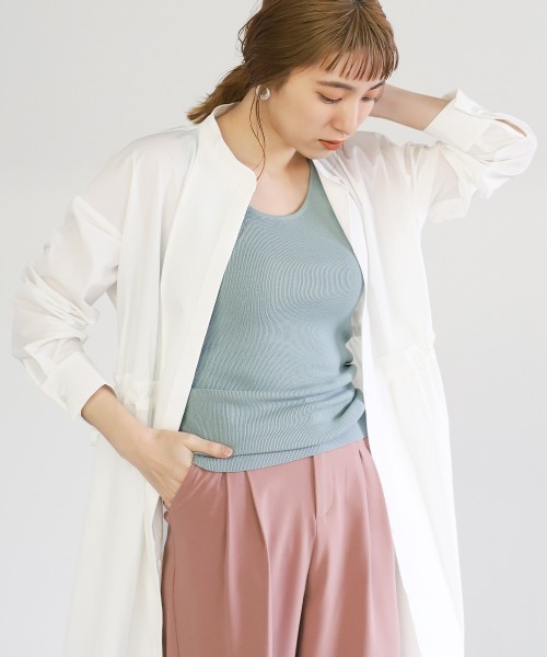 select MOCA（セレクトモカ）の「ラウンドリブタンクトップ（タンクトップ・レディース・レッドパープル/サックスブルー/アイボリー/ネイビー/ブラウン・FREE）」の12枚目の写真