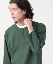 coen | USAコットンスタンドカラー7分袖Tシャツ(Tシャツ/カットソー)