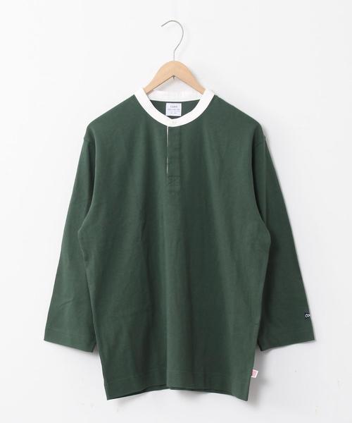 coen(コーエン)の「USAコットンスタンドカラー7分袖Tシャツ(Tシャツ/カットソー・メンズ・ダークグリーン/ネイビー・MEDIUM/SMALL/X-LARGE/LARGE)」の6枚目の写真