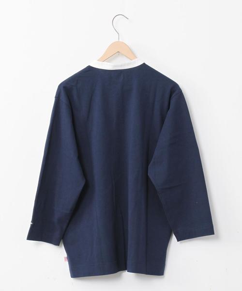 coen(コーエン)の「USAコットンスタンドカラー7分袖Tシャツ(Tシャツ/カットソー・メンズ・ダークグリーン/ネイビー・MEDIUM/SMALL/X-LARGE/LARGE)」の15枚目の写真