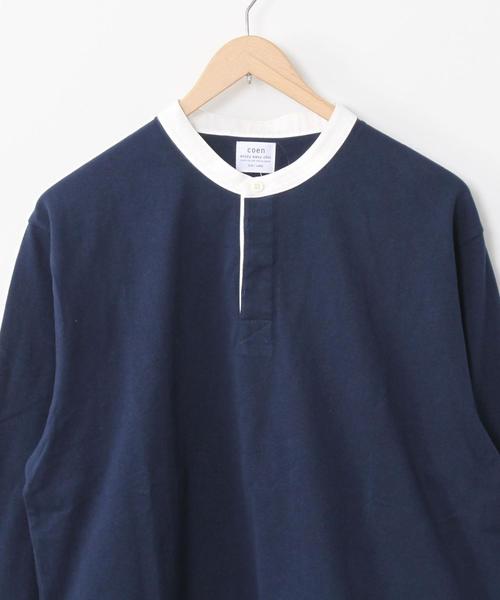 coen(コーエン)の「USAコットンスタンドカラー7分袖Tシャツ(Tシャツ/カットソー・メンズ・ダークグリーン/ネイビー・MEDIUM/SMALL/X-LARGE/LARGE)」の14枚目の写真