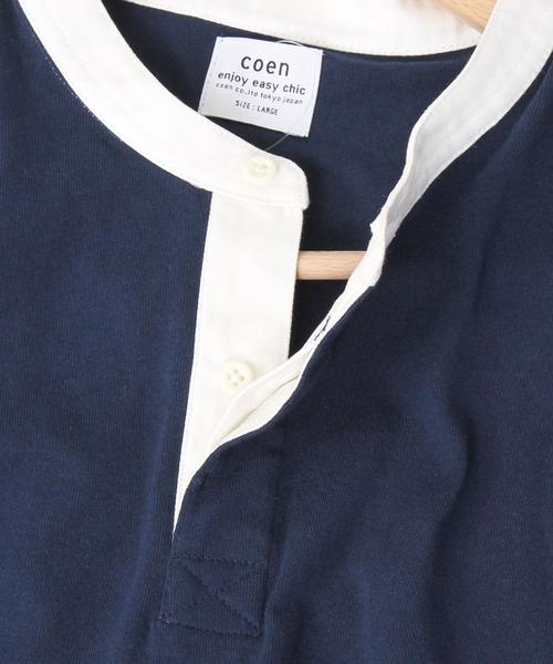 coen(コーエン)の「USAコットンスタンドカラー7分袖Tシャツ(Tシャツ/カットソー・メンズ・ダークグリーン/ネイビー・MEDIUM/SMALL/X-LARGE/LARGE)」の16枚目の写真