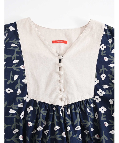 POU DOU DOU（プードゥドゥ）の「フラワープリント別地ヨークギャザーワンピース（ワンピース・レディース・ネイビー/ダークグレー・3）」の21枚目の写真