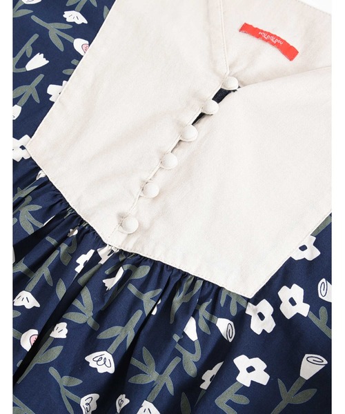 POU DOU DOU（プードゥドゥ）の「フラワープリント別地ヨークギャザーワンピース（ワンピース・レディース・ネイビー/ダークグレー・3）」の22枚目の写真