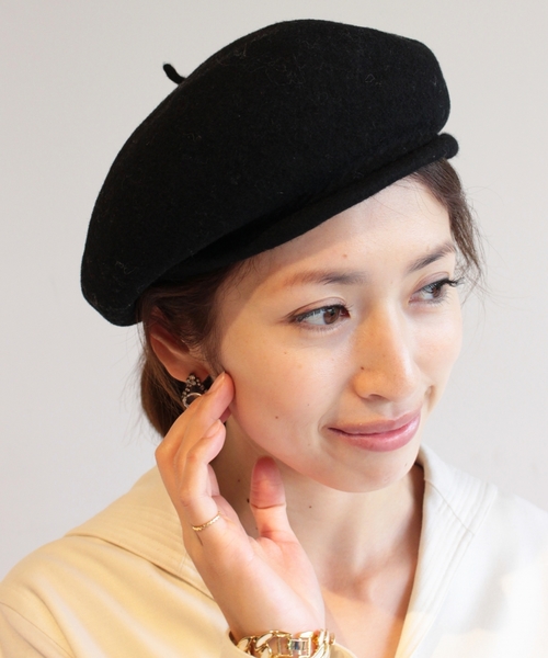 BEAUTY&YOUTH UNITED ARROWS（ビューティーアンドユースユナイテッドアローズ）の「BYSF フェルトカラーベレー ◆（ハンチング/ベレー帽・レディース・オフホワイト/オリーブ/ライトブルー/ブラック/グレー/ワインレッド・フリー）」の2枚目の写真