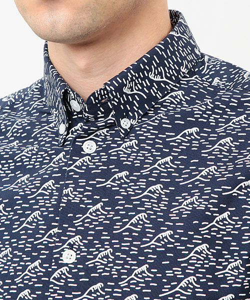 BEAMS LIGHTS Men's（ビームスライツ メンズ）の「CUISSE DE GRENOUILLE / ウェイブモノグラムシャツ（シャツ/ブラウス・メンズ・ネイビー・SMALL/MEDIUM）」の4枚目の写真
