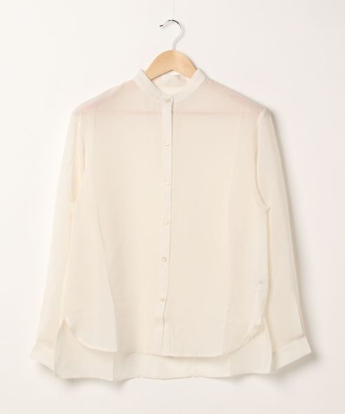 SpRay（スプレイ）の「バンドカラ－サイドスリットシャツ（シャツ/ブラウス・レディース・ホワイト/ブラック/ライトカーキ/グレイッシュベージュ・FREE）」の11枚目の写真