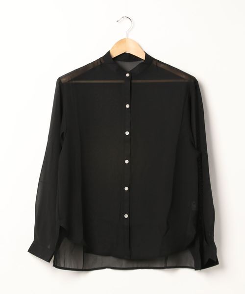 SpRay（スプレイ）の「バンドカラ－サイドスリットシャツ（シャツ/ブラウス・レディース・ホワイト/ブラック/ライトカーキ/グレイッシュベージュ・FREE）」の12枚目の写真