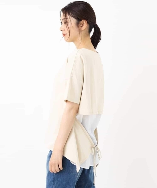 a.v.v（アーヴェヴェ）の「シャツドッキング裏毛プルオーバー（Tシャツ/カットソー・レディース・ベージュ/ミント・40/34/42/38/36）」の10枚目の写真