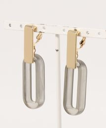 AMERICAN HOLIC | オーバルアクリルイヤリング(イヤリング)