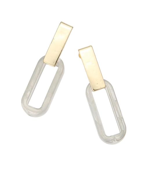 AMERICAN HOLIC（アメリカンホリック）の「オーバルアクリルイヤリング（イヤリング・レディース・ブラウン/グレー/イエロー・FREE）」の4枚目の写真