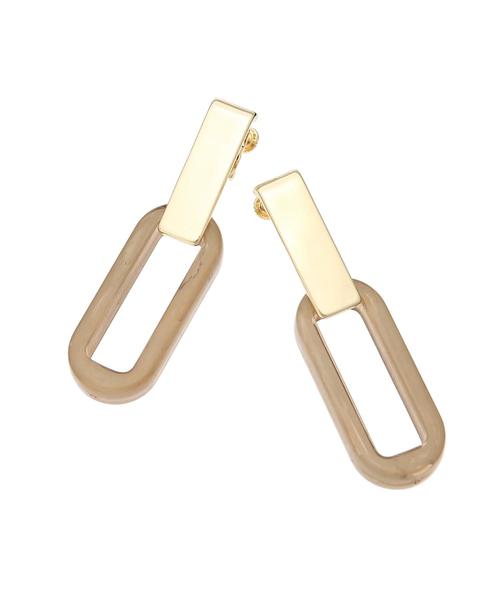 AMERICAN HOLIC（アメリカンホリック）の「オーバルアクリルイヤリング（イヤリング・レディース・ブラウン/グレー/イエロー・FREE）」の6枚目の写真