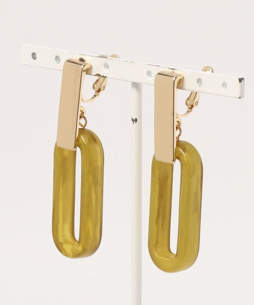 AMERICAN HOLIC（アメリカンホリック）の「オーバルアクリルイヤリング（イヤリング・レディース・ブラウン/グレー/イエロー・FREE）」の9枚目の写真