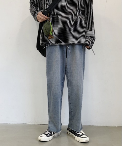 Ressaca（レサーカ）の「ヴィンテージ加工 スリットストレートデニムパンツ（デニムパンツ・メンズ・ライトブルー/インディゴブルー・L/XL/M）」の5枚目の写真