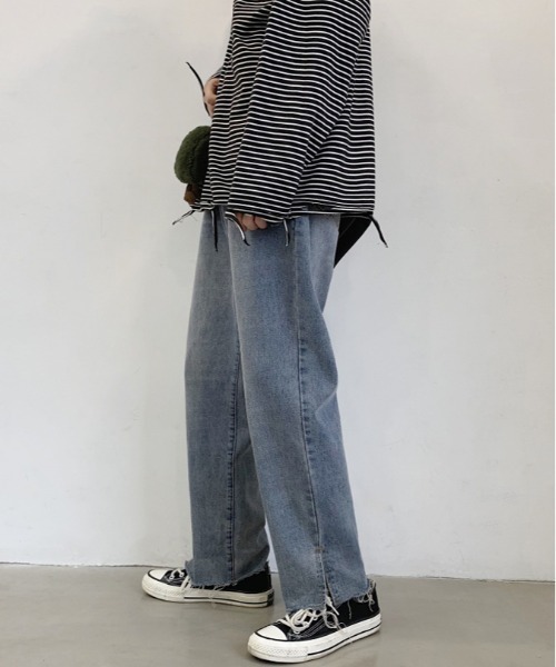 Ressaca（レサーカ）の「ヴィンテージ加工 スリットストレートデニムパンツ（デニムパンツ・メンズ・ライトブルー/インディゴブルー・L/XL/M）」の6枚目の写真