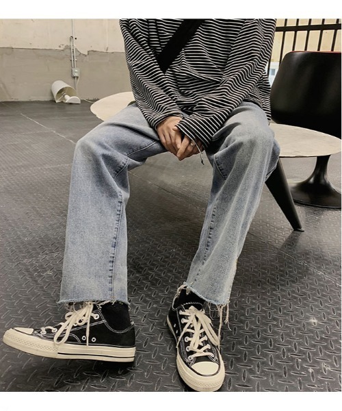 Ressaca（レサーカ）の「ヴィンテージ加工 スリットストレートデニムパンツ（デニムパンツ・メンズ・ライトブルー/インディゴブルー・L/XL/M）」の7枚目の写真
