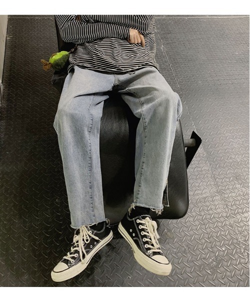 Ressaca（レサーカ）の「ヴィンテージ加工 スリットストレートデニムパンツ（デニムパンツ・メンズ・ライトブルー/インディゴブルー・L/XL/M）」の8枚目の写真