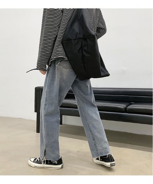 Ressaca（レサーカ）の「ヴィンテージ加工 スリットストレートデニムパンツ（デニムパンツ・メンズ・ライトブルー/インディゴブルー・L/XL/M）」の13枚目の写真