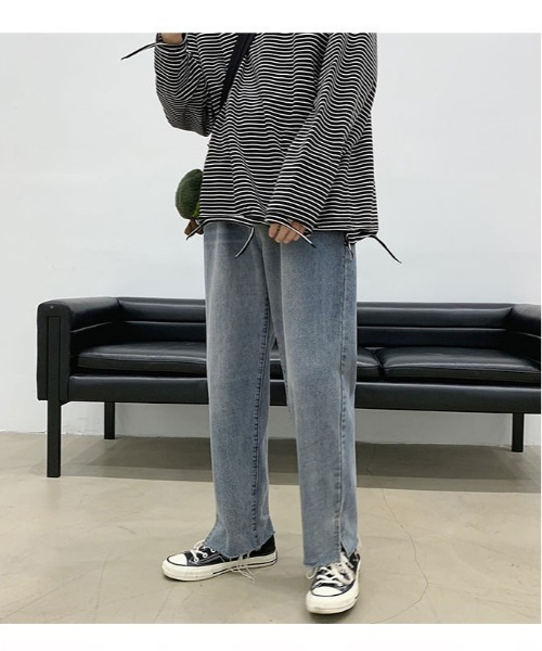 Ressaca（レサーカ）の「ヴィンテージ加工 スリットストレートデニムパンツ（デニムパンツ・メンズ・ライトブルー/インディゴブルー・L/XL/M）」の14枚目の写真