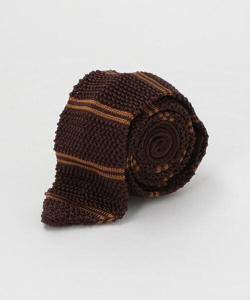 Fiorio（フィオリオ）の「別注 [ フィオリオ ] FIORIO * GLR KNIT 2ライン PT ネクタイ ニットタイ（ネクタイ・メンズ・ダークブラウン/ネイビー・FREE）」の1枚目の写真