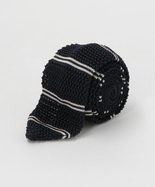 Fiorio（フィオリオ）の「別注 [ フィオリオ ] FIORIO * GLR KNIT 2ライン PT ネクタイ ニットタイ（ネクタイ・メンズ・ダークブラウン/ネイビー・FREE）」の2枚目の写真