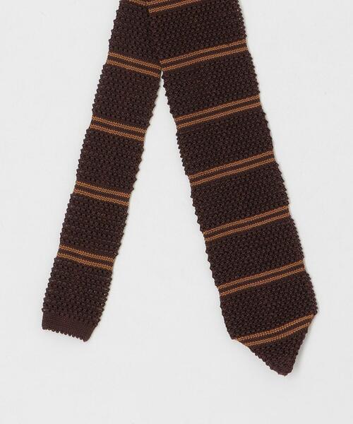 Fiorio（フィオリオ）の「別注 [ フィオリオ ] FIORIO * GLR KNIT 2ライン PT ネクタイ ニットタイ（ネクタイ・メンズ・ダークブラウン/ネイビー・FREE）」の3枚目の写真