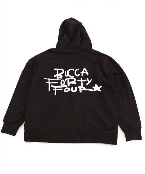 BUCCA 44（ブッカフォーティーフォー）の「【BUCCA 44】手書きテイストロゴプルオーバーパーカー（パーカー・メンズ・ブラック/サックスブルー・MEDIUM/LARGE/X-LARGE/XX-LARGE/XXX-LARGE）」の4枚目の写真