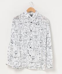 VIBGYOR | 似顔絵イラスト総柄プリント長袖シャツ(SL)(シャツ/ブラウス)