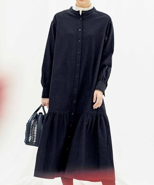 IEDIT(イディット)の「IEDIT 夜明けの空のシャツワンピース(ワンピース・レディース・ブラック/バーガンディー・SMALL/MEDIUM/LARGE/X-LARGE/XX-LARGE)」の1枚目の写真