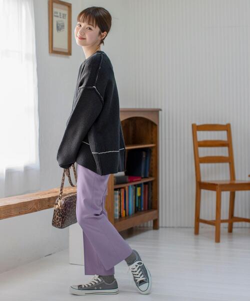 coen（コーエン）の「アウトリンキングクルーネックニットプルオーバー#（ニット/セーター・レディース・ナチュラル/ピンク/ライトグレー/ブラック/オリーブ・FREE）」の22枚目の写真