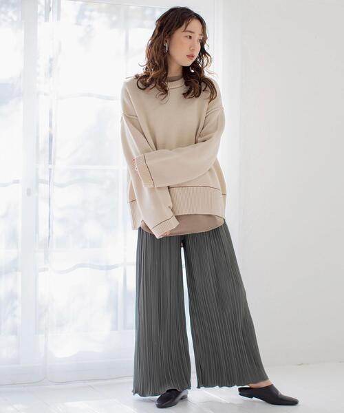 coen（コーエン）の「アウトリンキングクルーネックニットプルオーバー#（ニット/セーター・レディース・ナチュラル/ピンク/ライトグレー/ブラック/オリーブ・FREE）」の9枚目の写真