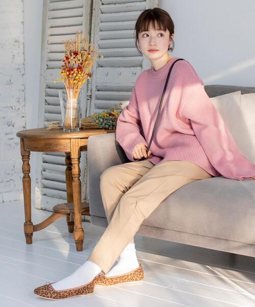 coen（コーエン）の「アウトリンキングクルーネックニットプルオーバー#（ニット/セーター・レディース・ナチュラル/ピンク/ライトグレー/ブラック/オリーブ・FREE）」の7枚目の写真