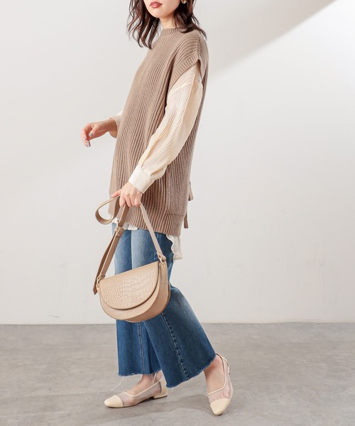 natural couture(ナチュラルクチュール)の「BACKレースアップゆるベスト(ベスト・レディース・アイボリー/ブラック/ベージュ・FREE)」の15枚目の写真