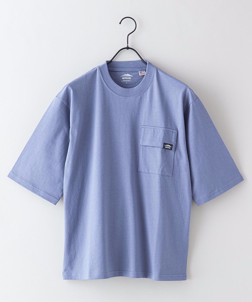 OUTDOOR PRODUCTS(アウトドアプロダクツ)の「【OUTDOOR PRODUCTS】USAコットン5分袖Tシャツ フララップ付きのポケット オーバーサイズ/ビッグシルエット(Tシャツ/カットソー・メンズ・ホワイト/ブラック/カーキ/ブルー系その他/ピンク系その他・SMALL/LARGE/X-LARGE/MEDIUM)」の4枚目の写真