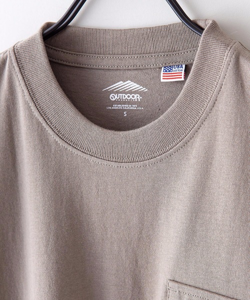 OUTDOOR PRODUCTS(アウトドアプロダクツ)の「【OUTDOOR PRODUCTS】USAコットン5分袖Tシャツ フララップ付きのポケット オーバーサイズ/ビッグシルエット(Tシャツ/カットソー・メンズ・ホワイト/ブラック/カーキ/ブルー系その他/ピンク系その他・SMALL/LARGE/X-LARGE/MEDIUM)」の6枚目の写真