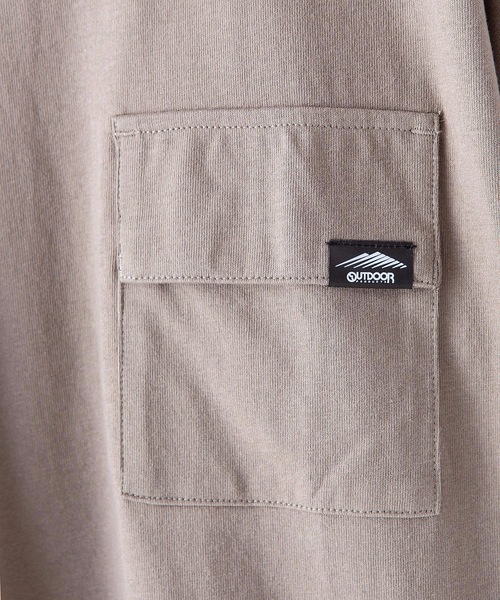 OUTDOOR PRODUCTS(アウトドアプロダクツ)の「【OUTDOOR PRODUCTS】USAコットン5分袖Tシャツ フララップ付きのポケット オーバーサイズ/ビッグシルエット(Tシャツ/カットソー・メンズ・ホワイト/ブラック/カーキ/ブルー系その他/ピンク系その他・SMALL/LARGE/X-LARGE/MEDIUM)」の7枚目の写真
