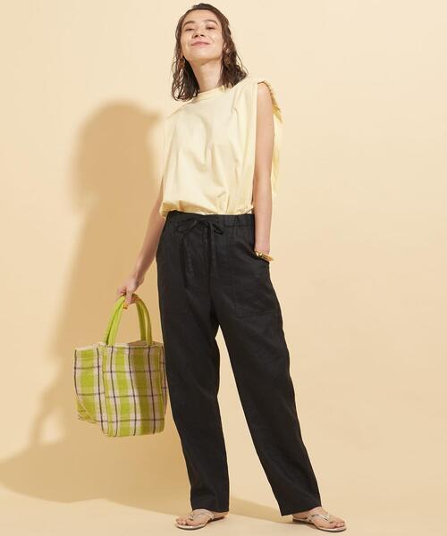 BEAUTY&YOUTH UNITED ARROWS(ビューティーアンドユースユナイテッドアローズ)の「【WEB限定】by ※フレンチリネン キャンバスイージーパンツ -ウォッシャブル-∴ ◆(その他パンツ・レディース・コバルトブルー/ブラック/モカ/ライム・L/S/M)」の8枚目の写真